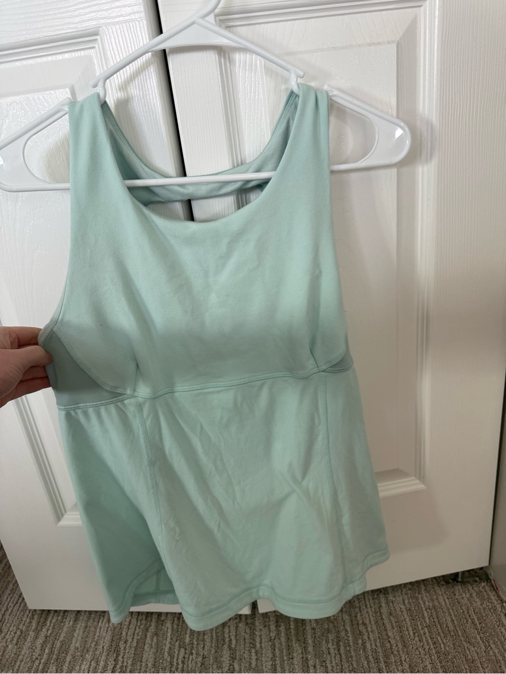 lululemon athletica Mint Green Workout Tank with Shelf Bra